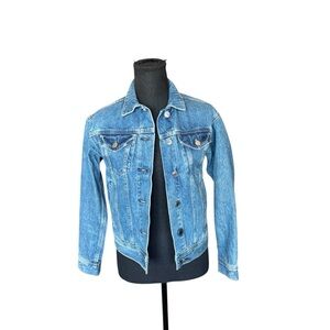 Everlane XXS Blue Denim Jacket Classic Trucker Western Jean Coat T16